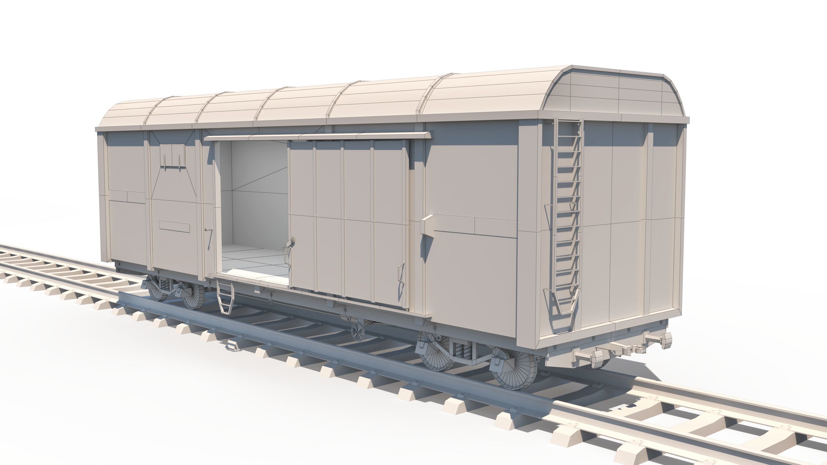Cargo Train Pack Low-poly 3D model_16