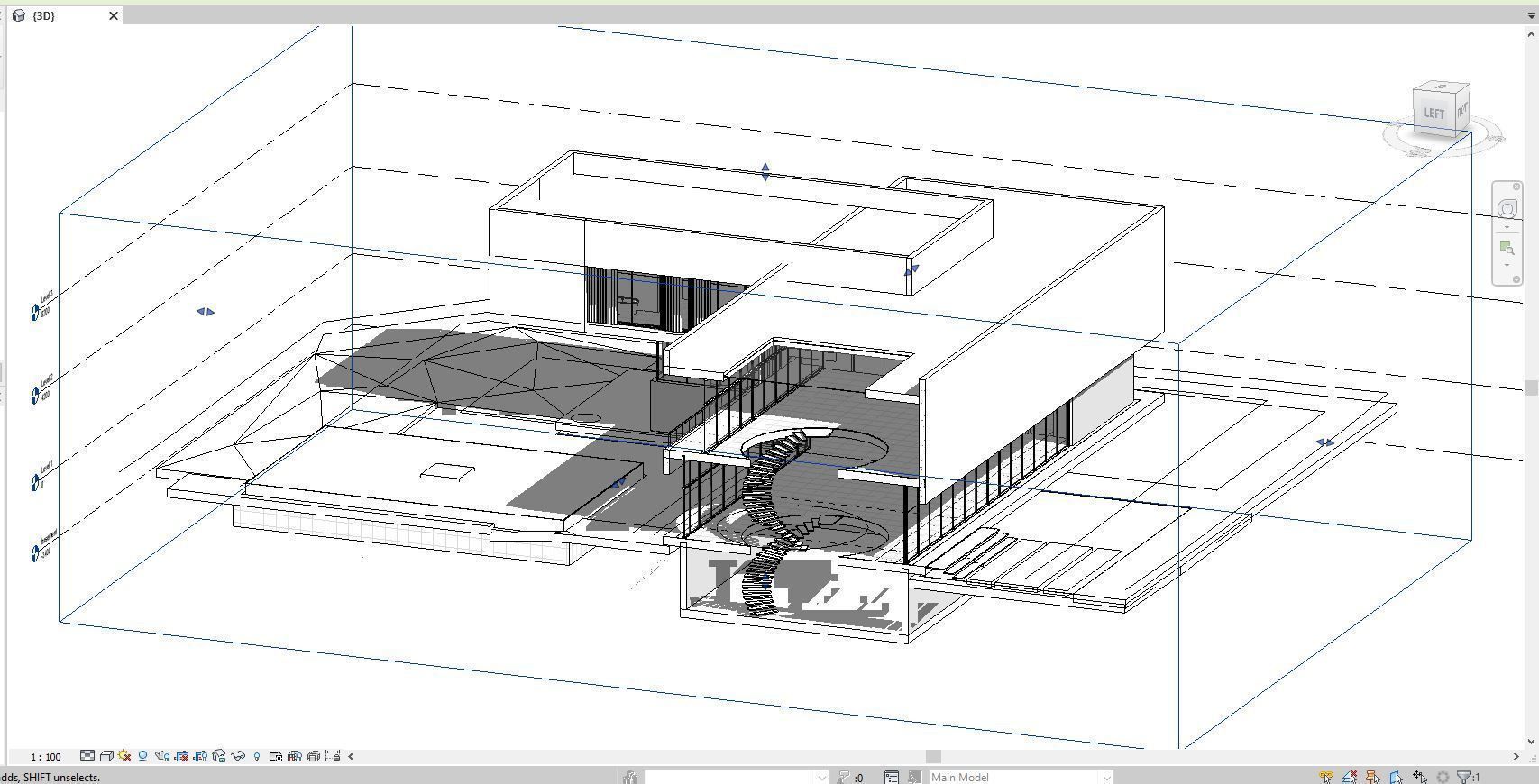 Modern beach house with 3d grass Revit free basic furniture 3D model_16