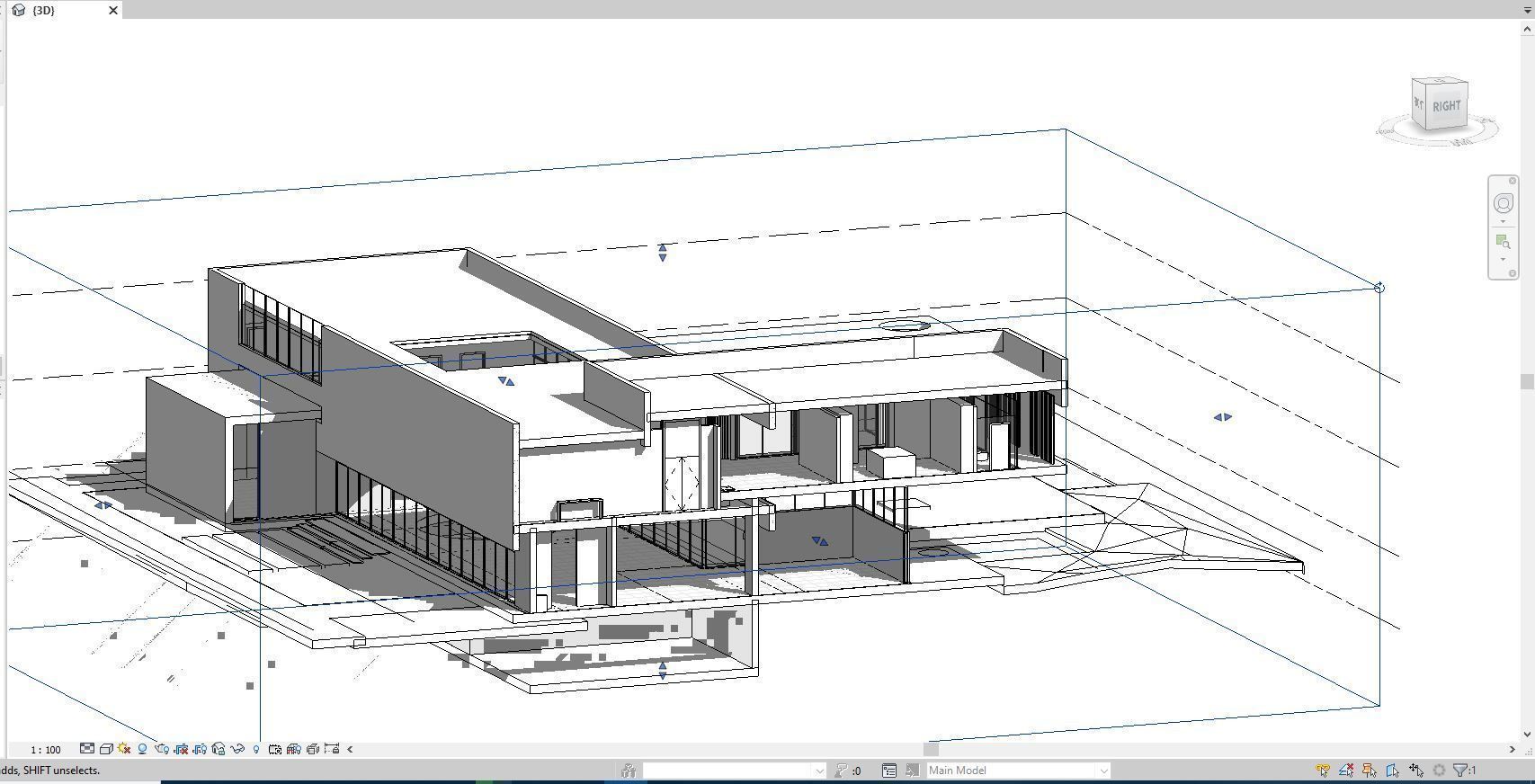 Modern beach house with 3d grass Revit free basic furniture 3D model_13