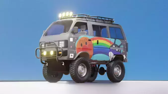 Suzuki Carry Minivan Concept Low-poly 3D model