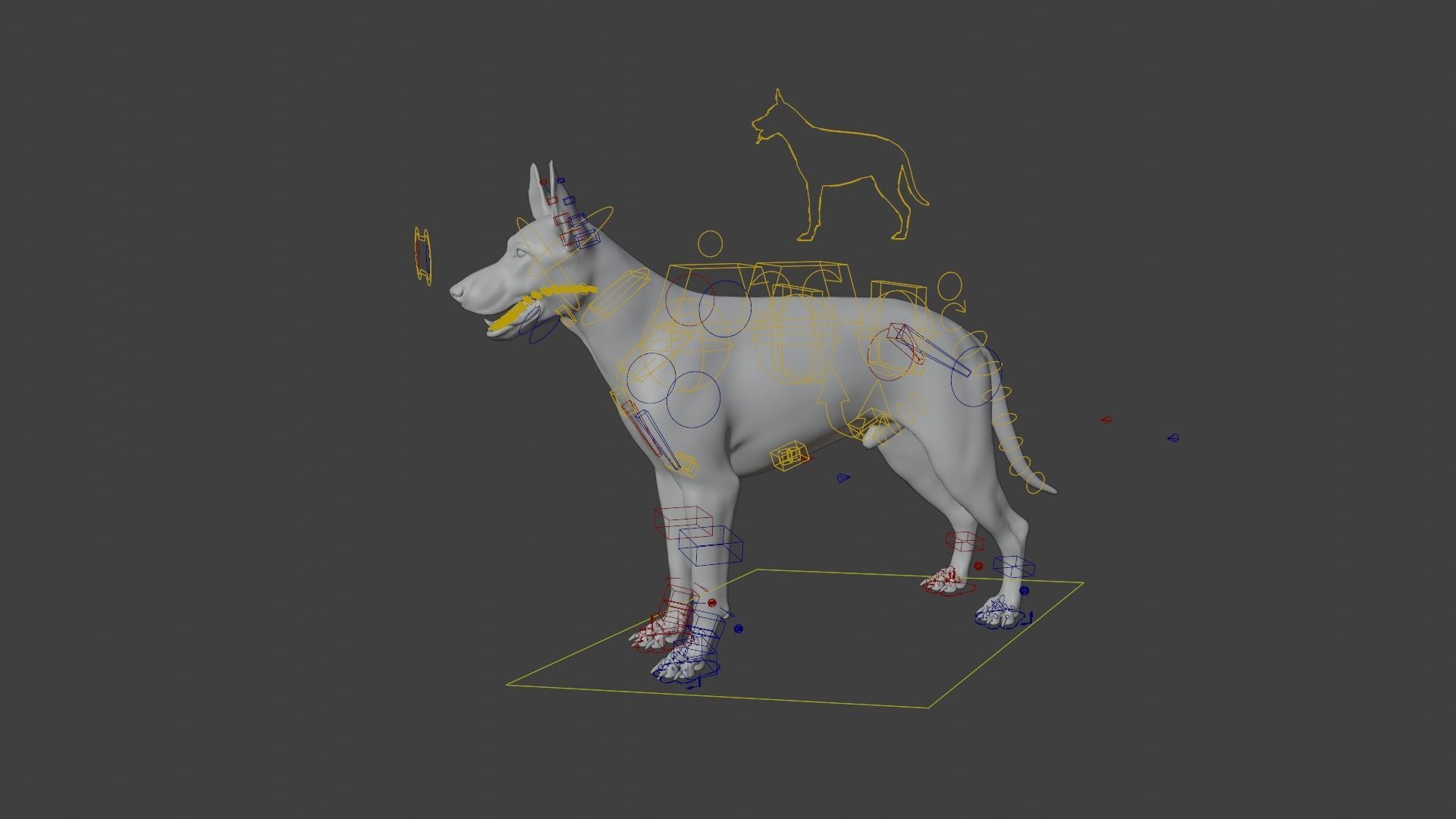 German Shepherd Animated 3D model_13