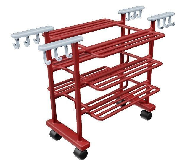 Classic Dryer Stand Low-poly 3D model_1