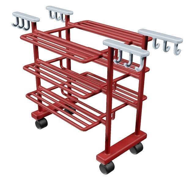 Classic Dryer Stand Low-poly 3D model_2