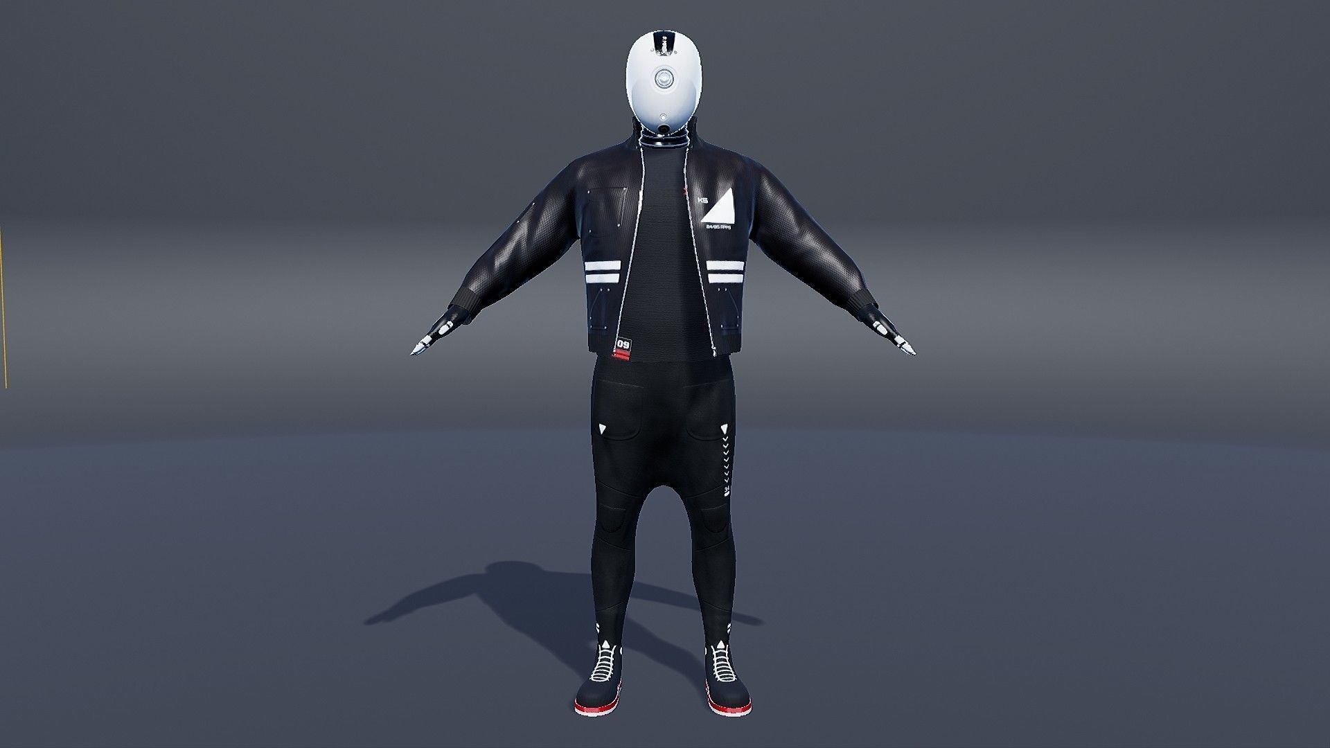 Sci Fi Character Android Low-poly 3D model_5