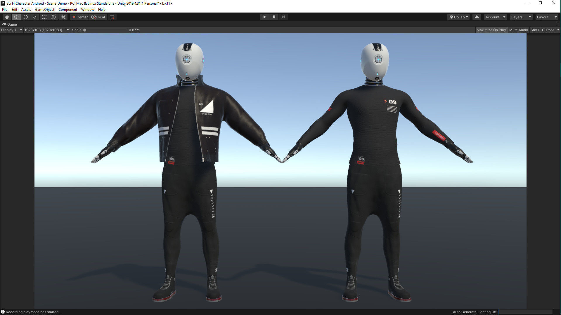 Sci Fi Character Android Low-poly 3D model_7