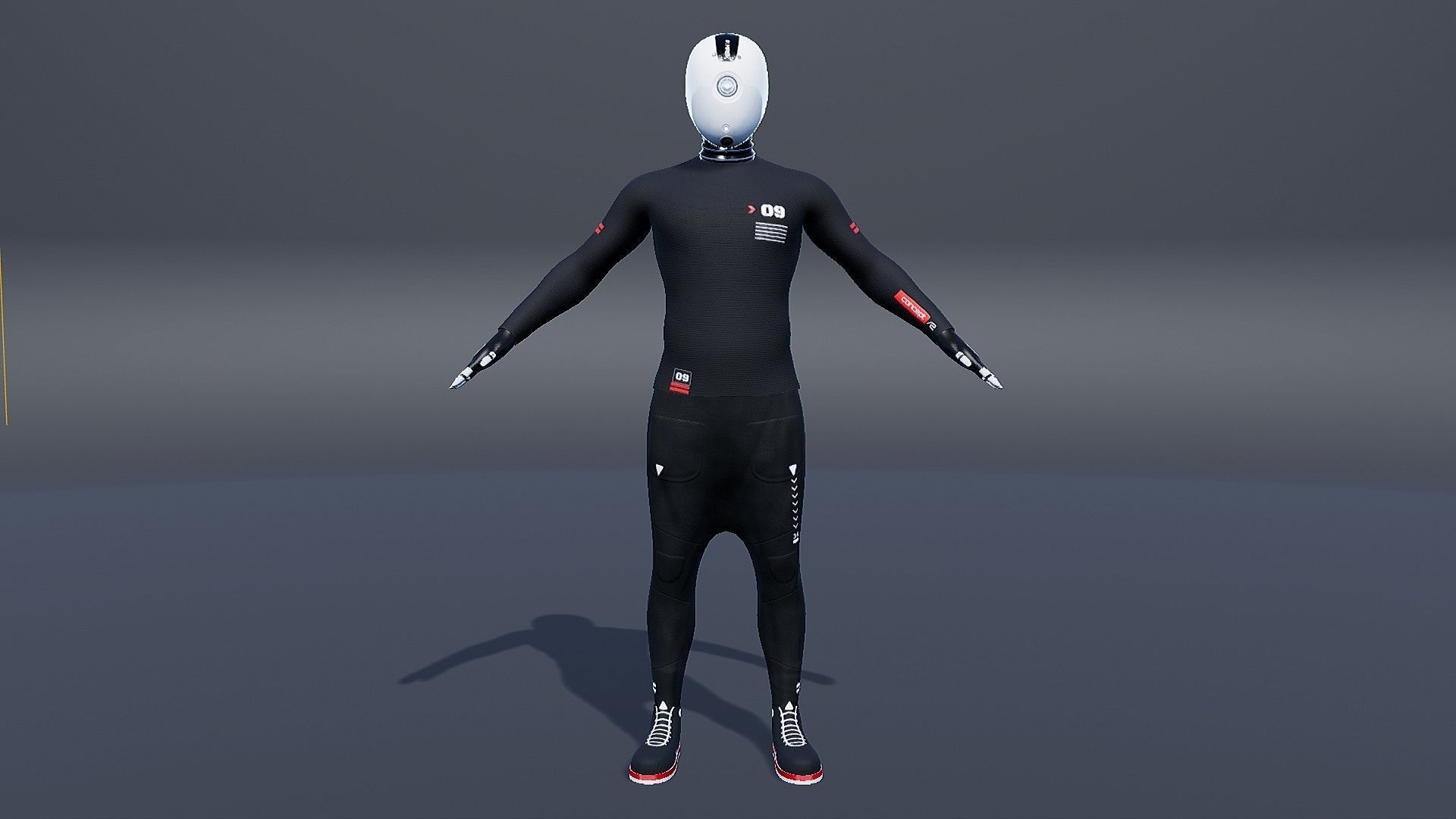 Sci Fi Character Android Low-poly 3D model_2
