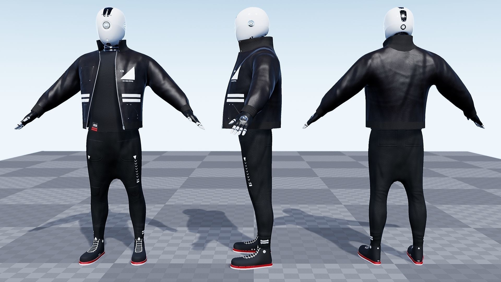 Sci Fi Character Android Low-poly 3D model_11