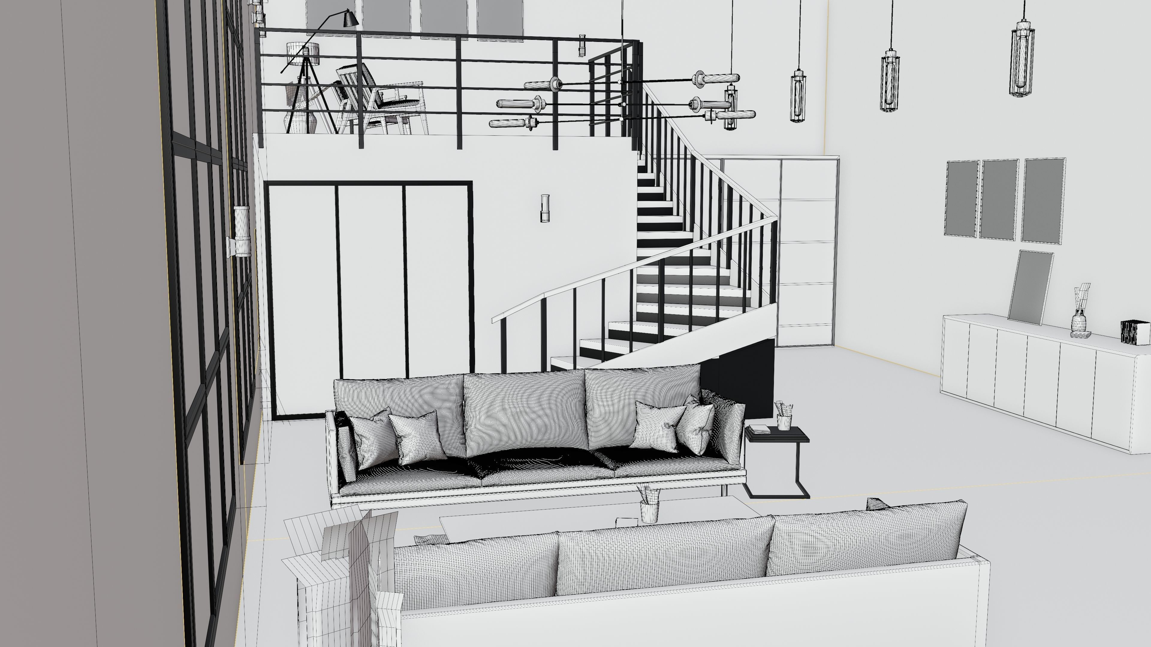 industrial house interior 3D model_13