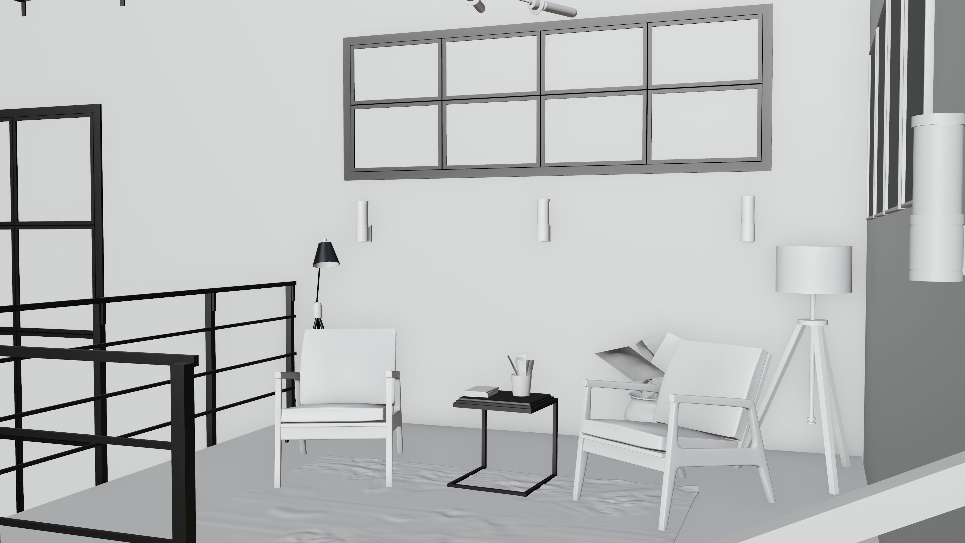 industrial house interior 3D model_11