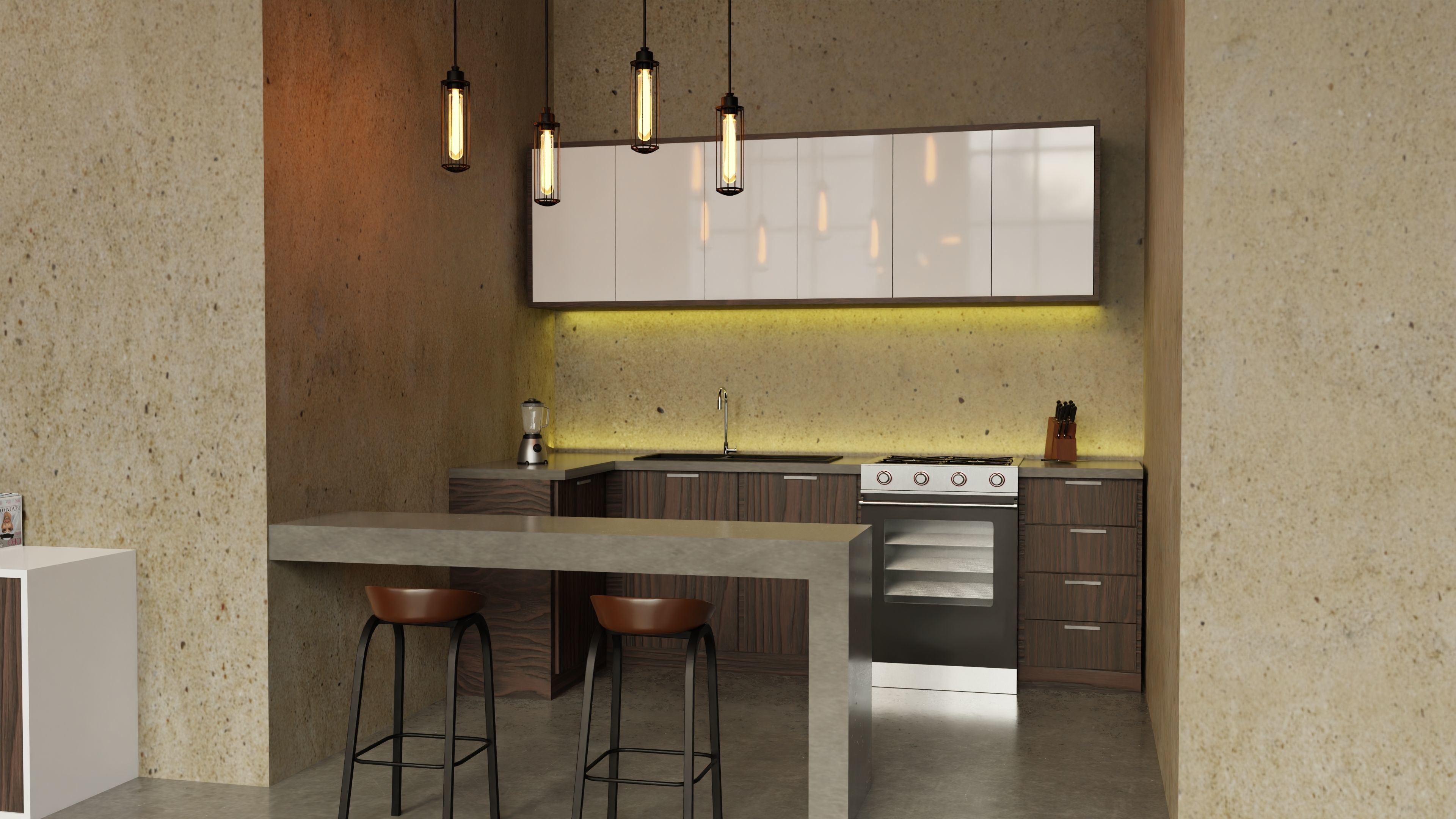 industrial house interior 3D model_3