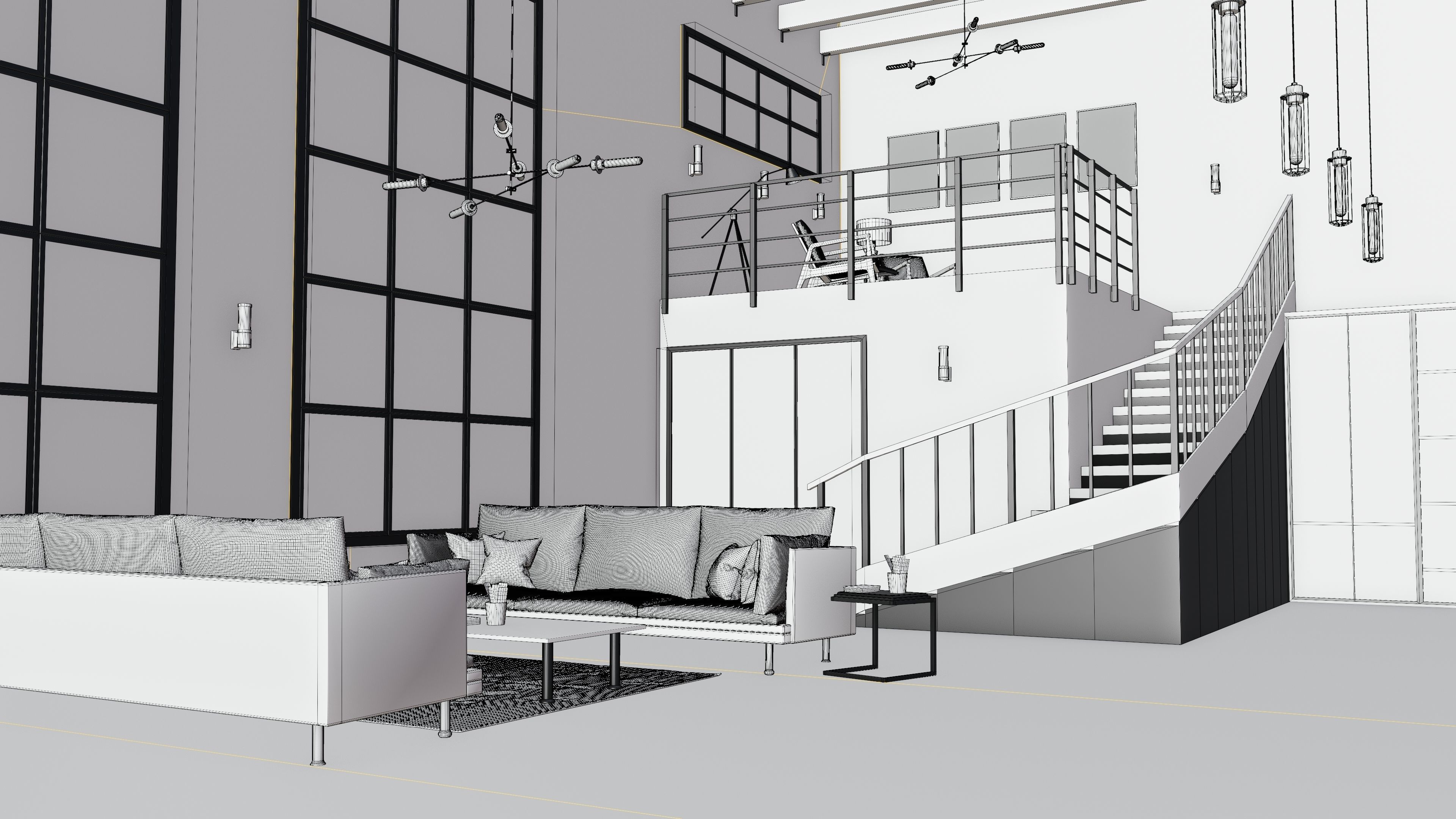 industrial house interior 3D model_12