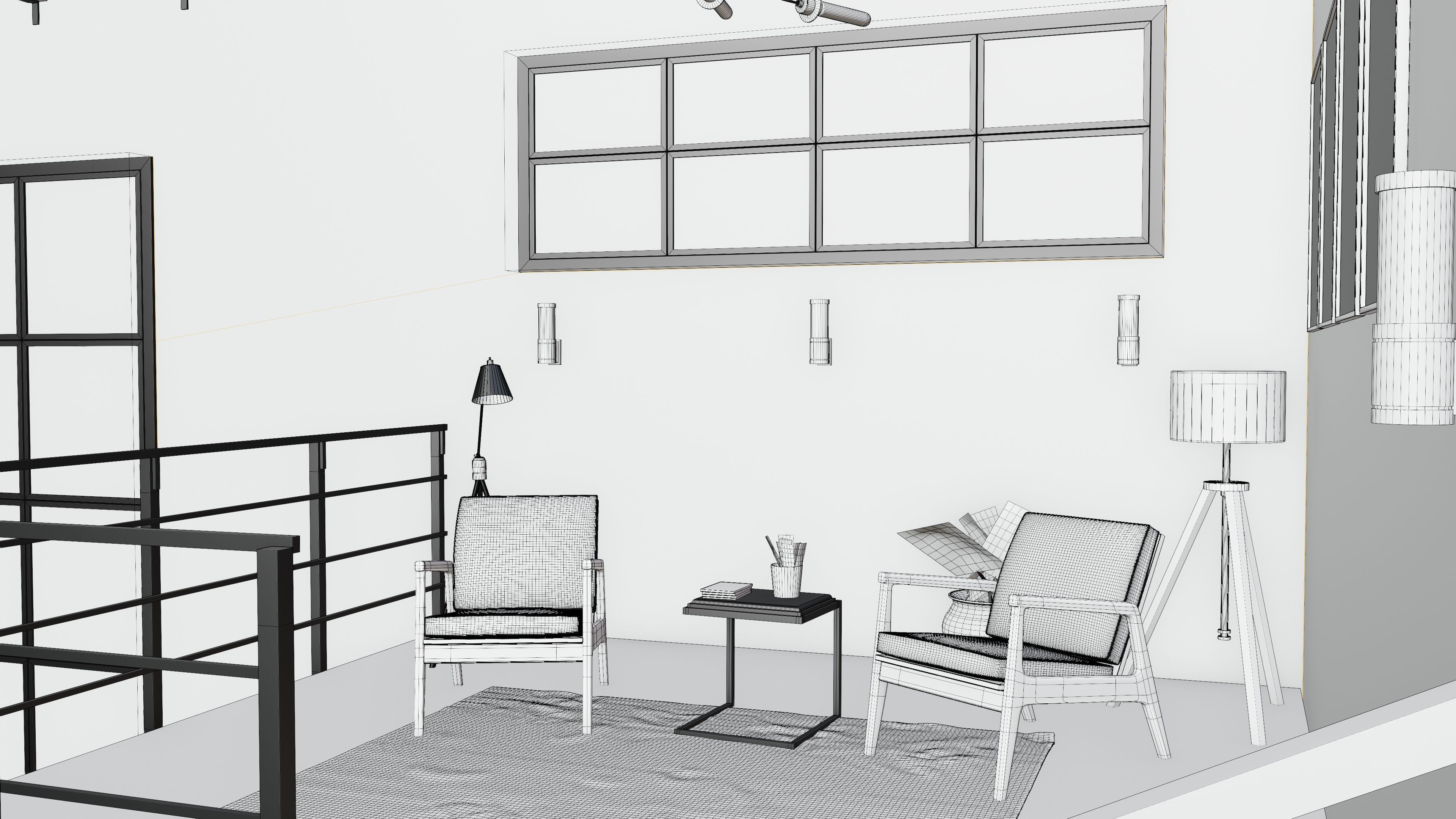 industrial house interior 3D model_17