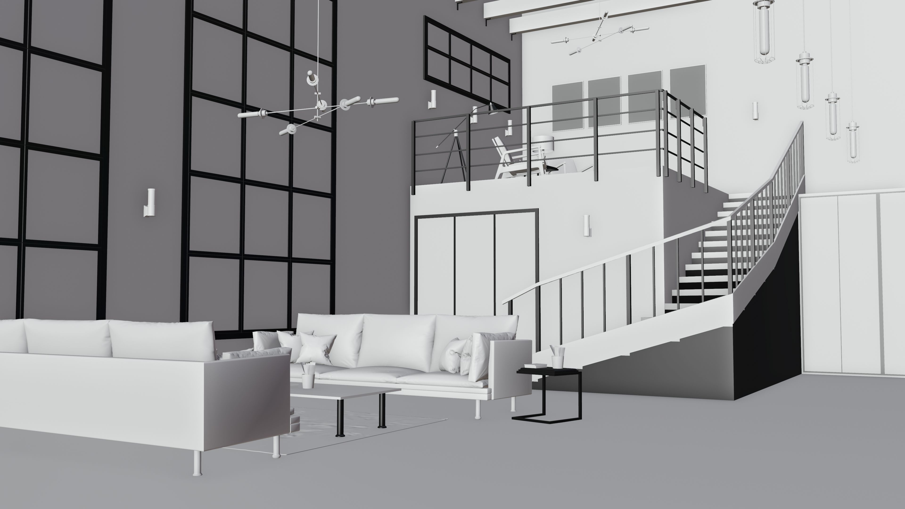 industrial house interior 3D model_6