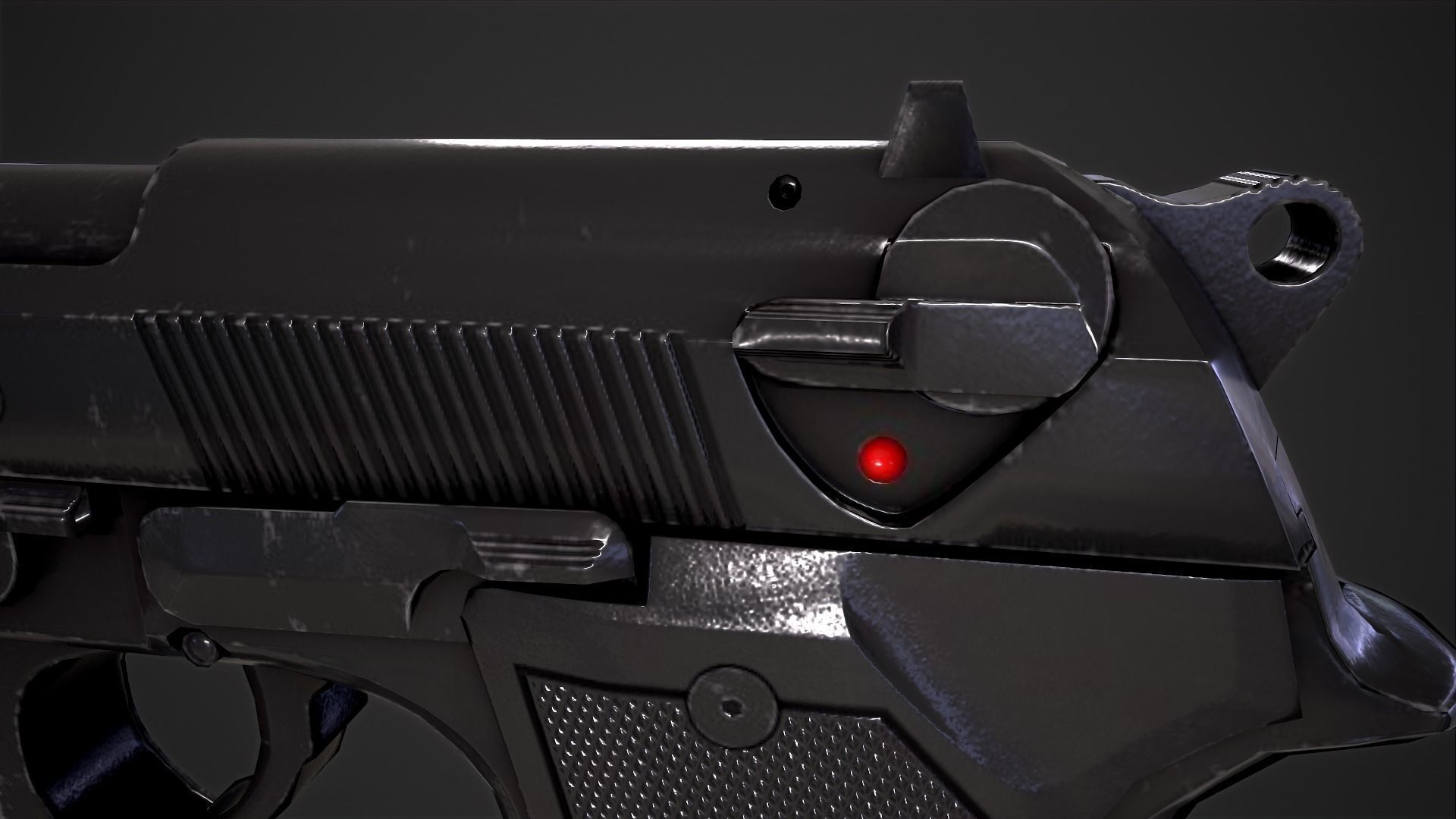 Beretta M9A1 Tactical Pistol Low-poly 3D model_19