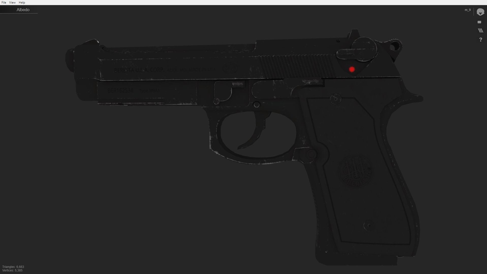Beretta M9A1 Tactical Pistol Low-poly 3D model_31