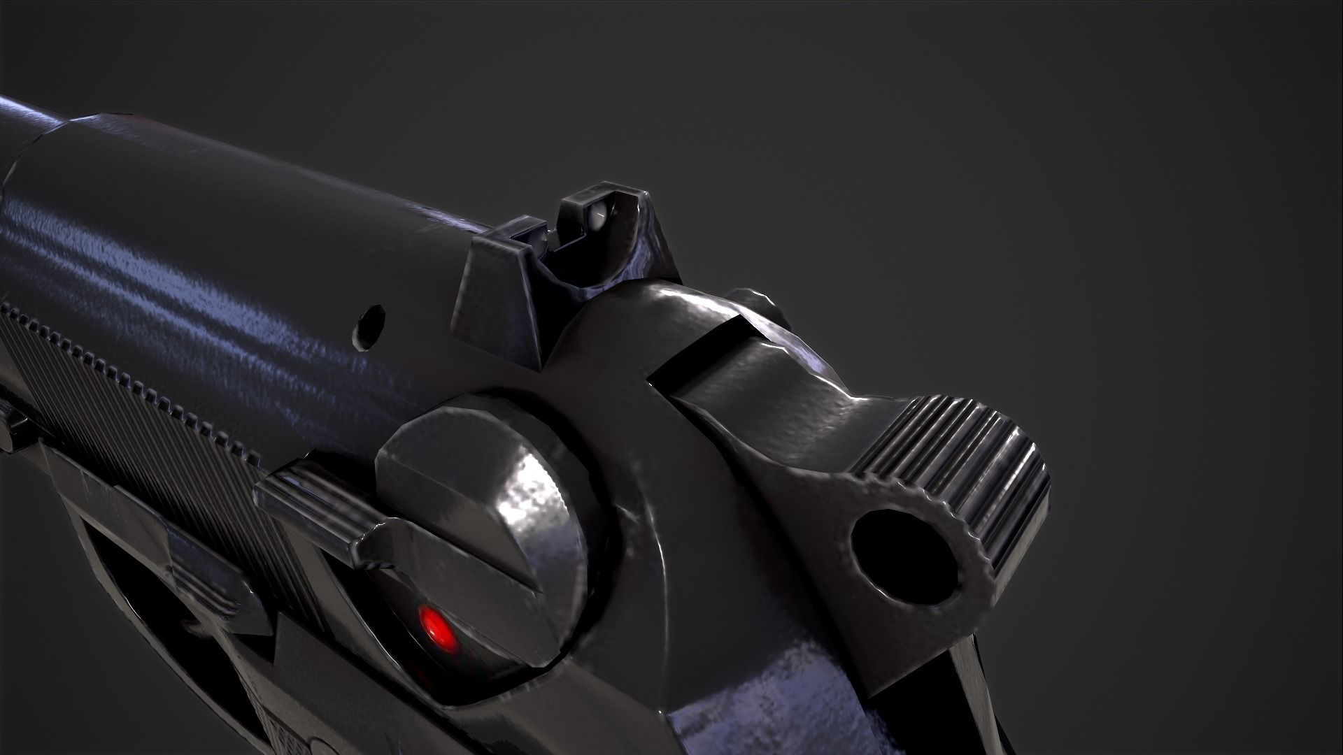Beretta M9A1 Tactical Pistol Low-poly 3D model_20