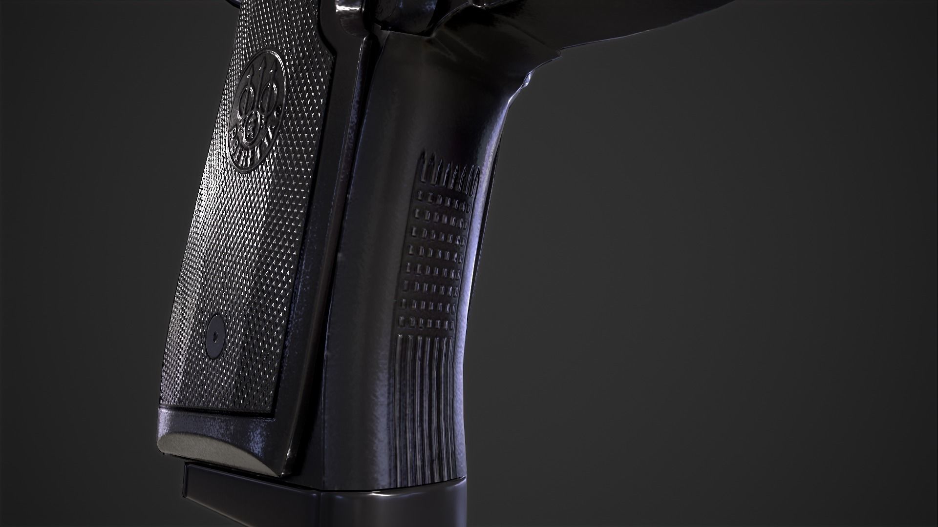 Beretta M9A1 Tactical Pistol Low-poly 3D model_22