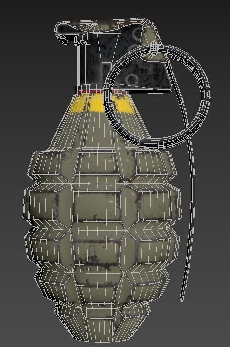 MK2 Grenade Low-poly 3D model_9
