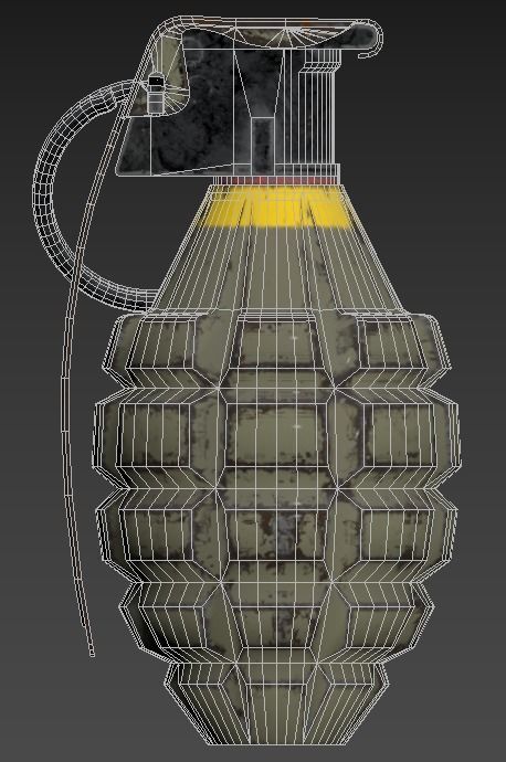 MK2 Grenade Low-poly 3D model_7