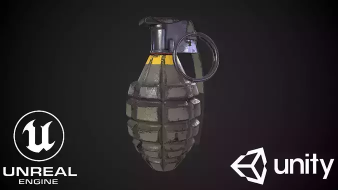 MK2 Grenade Low-poly 3D model