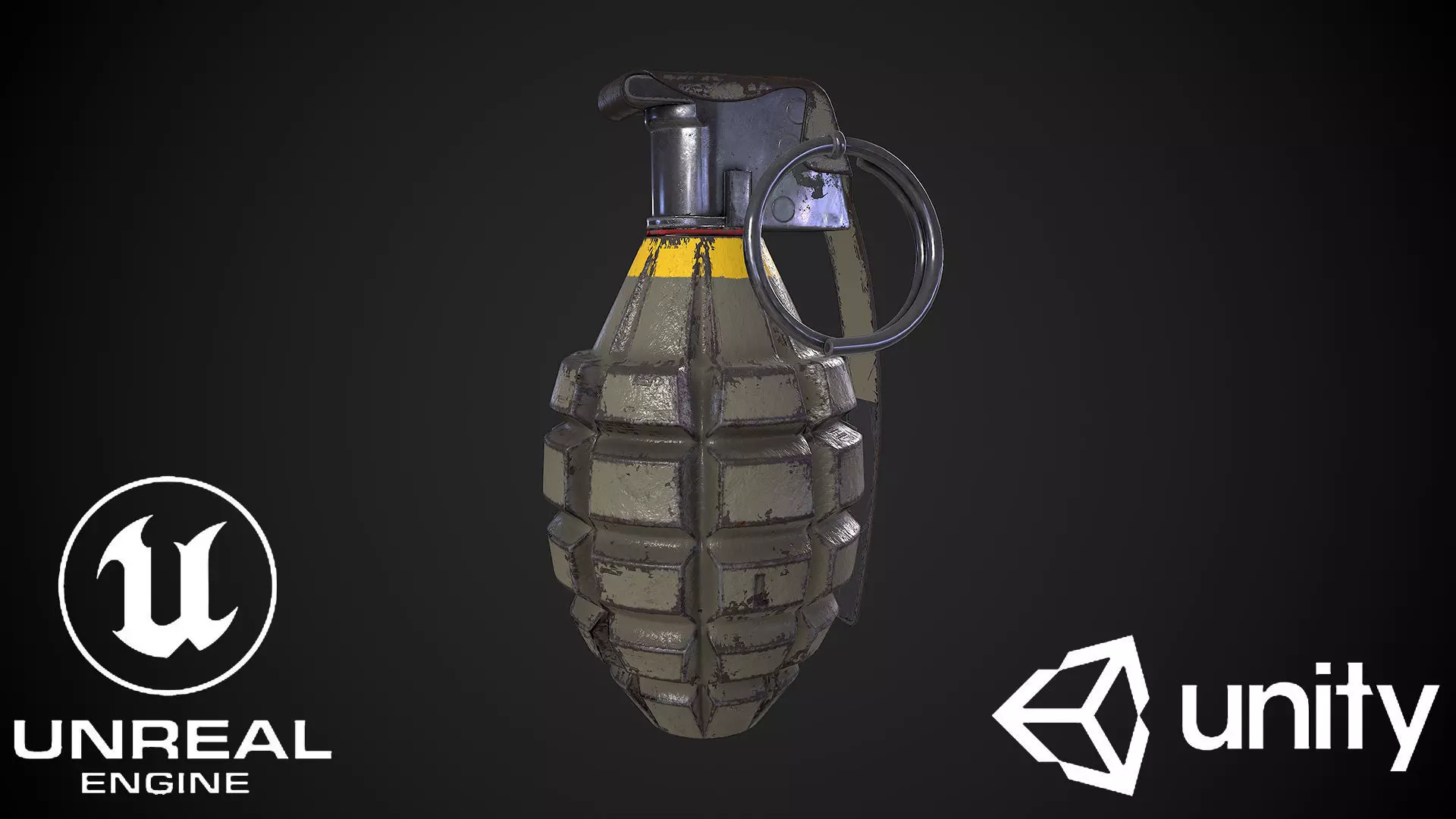 MK2 Grenade Low-poly 3D model_0