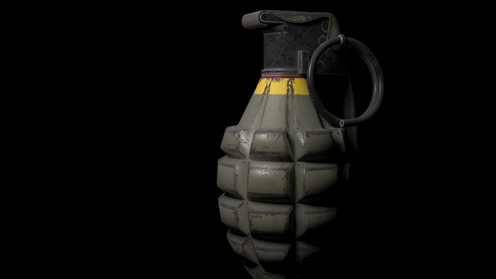 MK2 Grenade Low-poly 3D model_12