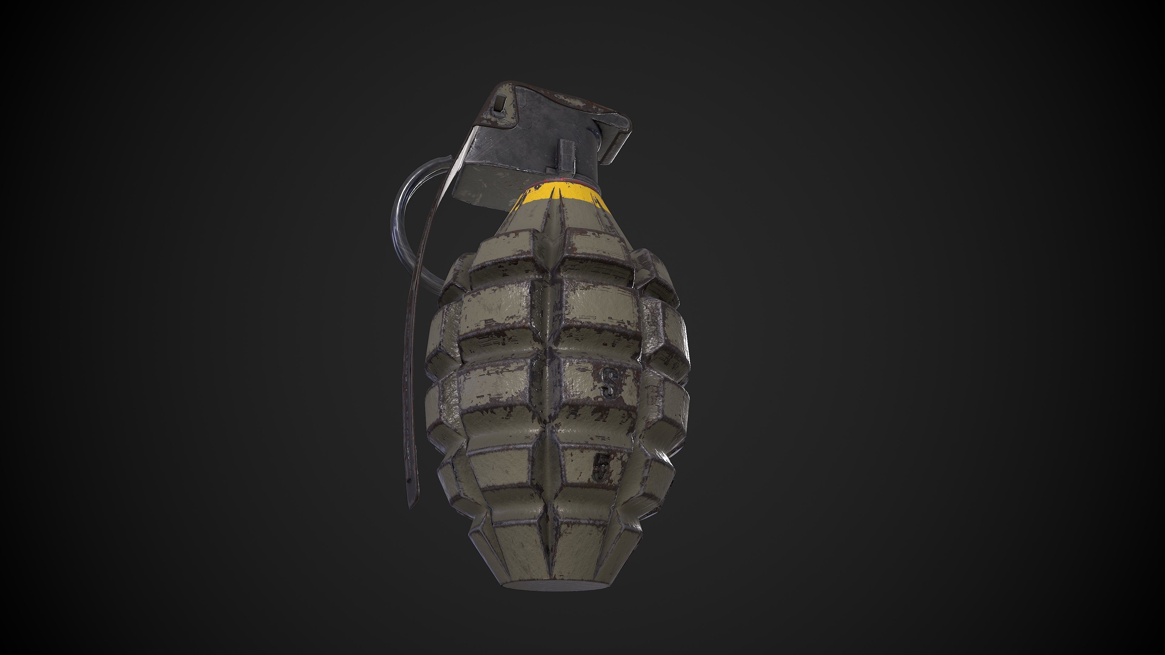 MK2 Grenade Low-poly 3D model_5