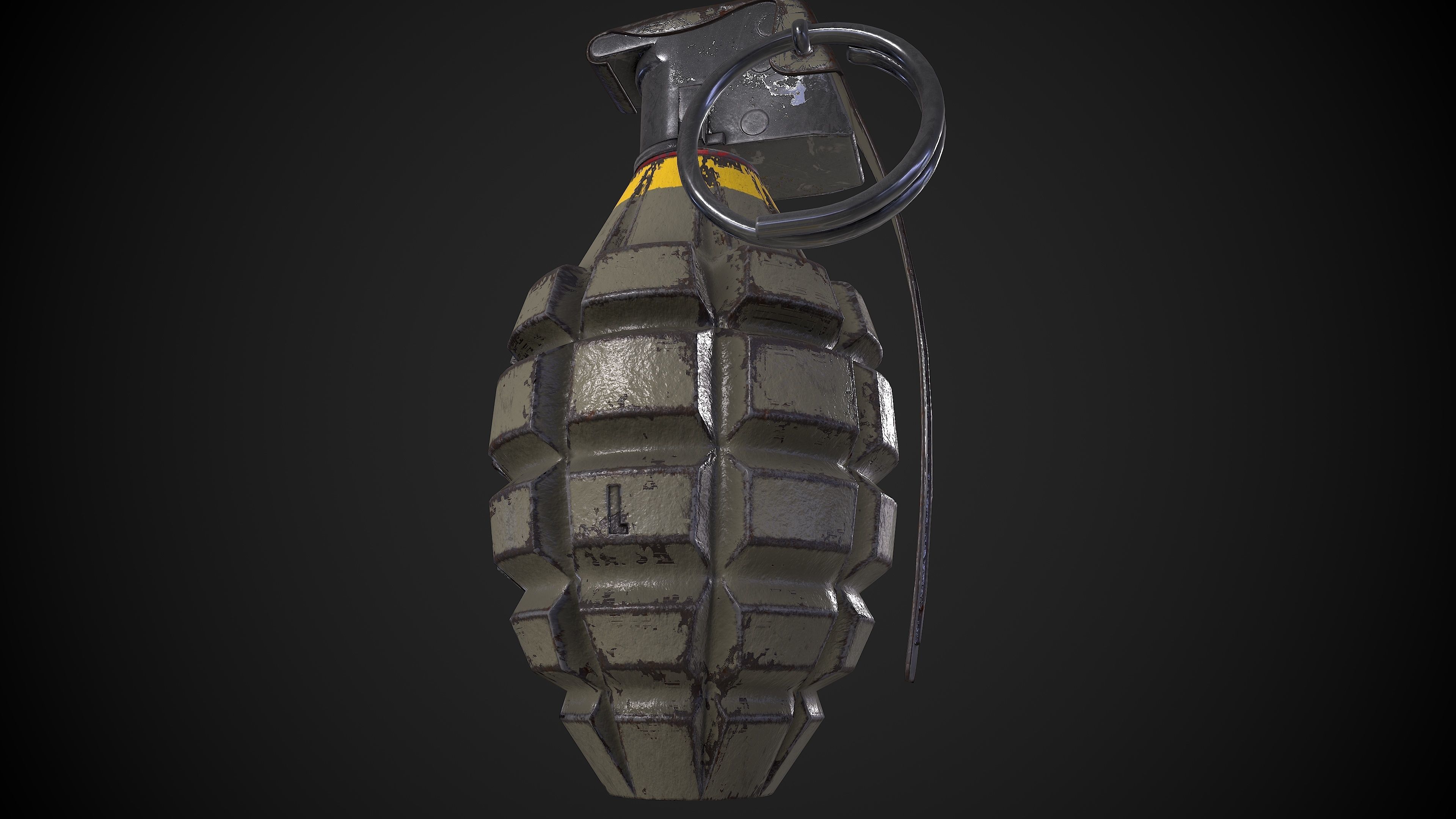 MK2 Grenade Low-poly 3D model_4