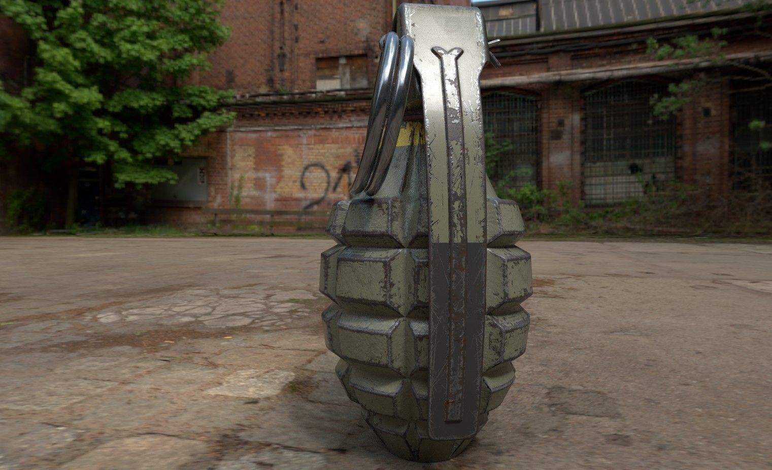 MK2 Grenade Low-poly 3D model_18