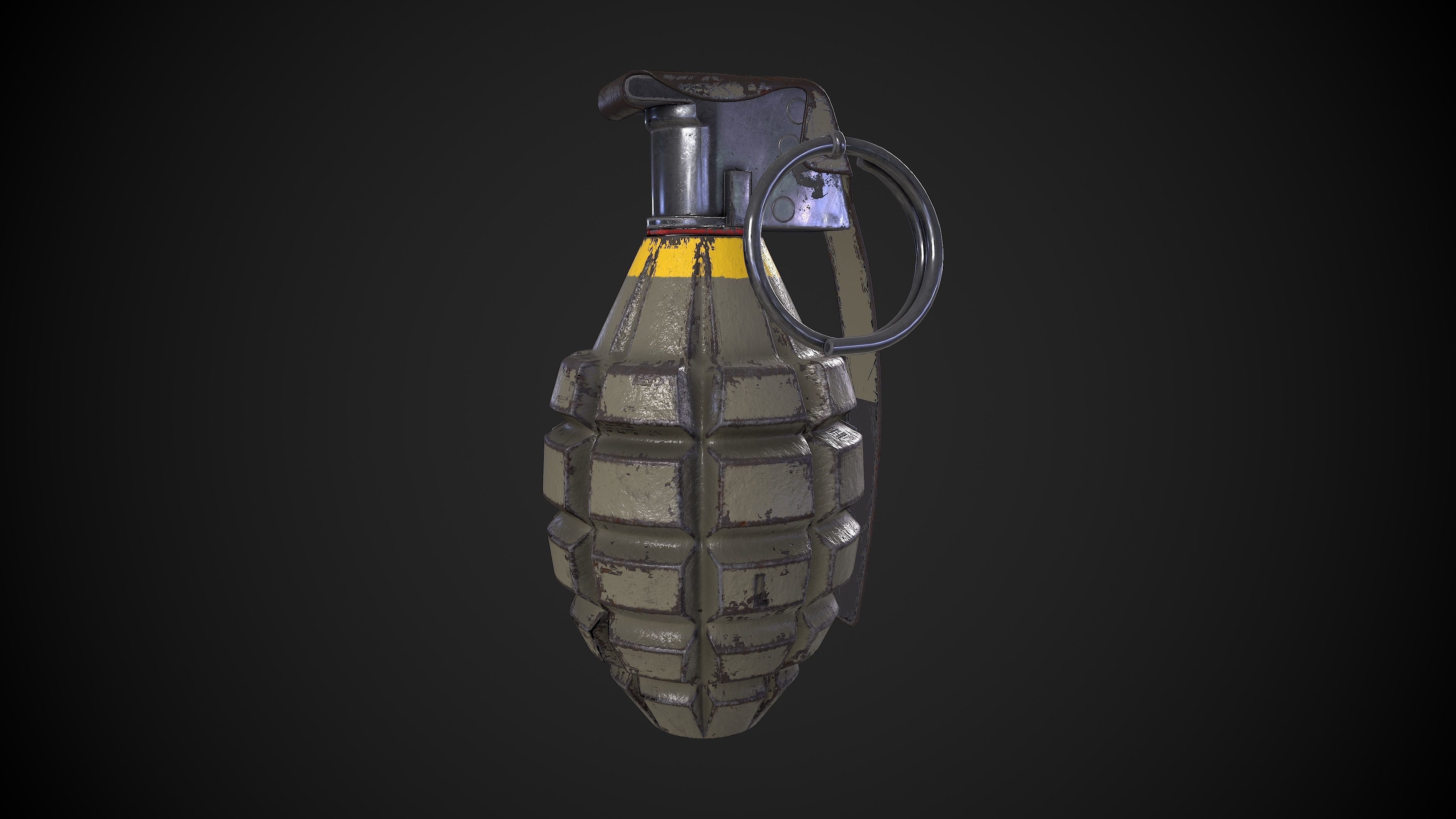 MK2 Grenade Low-poly 3D model_2