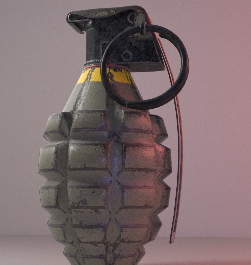 MK2 Grenade Low-poly 3D model_31