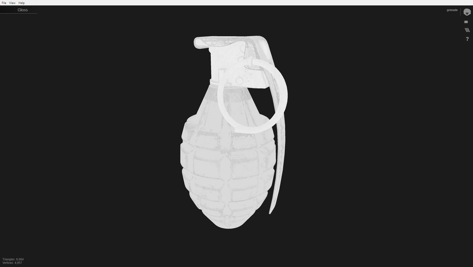 MK2 Grenade Low-poly 3D model_13