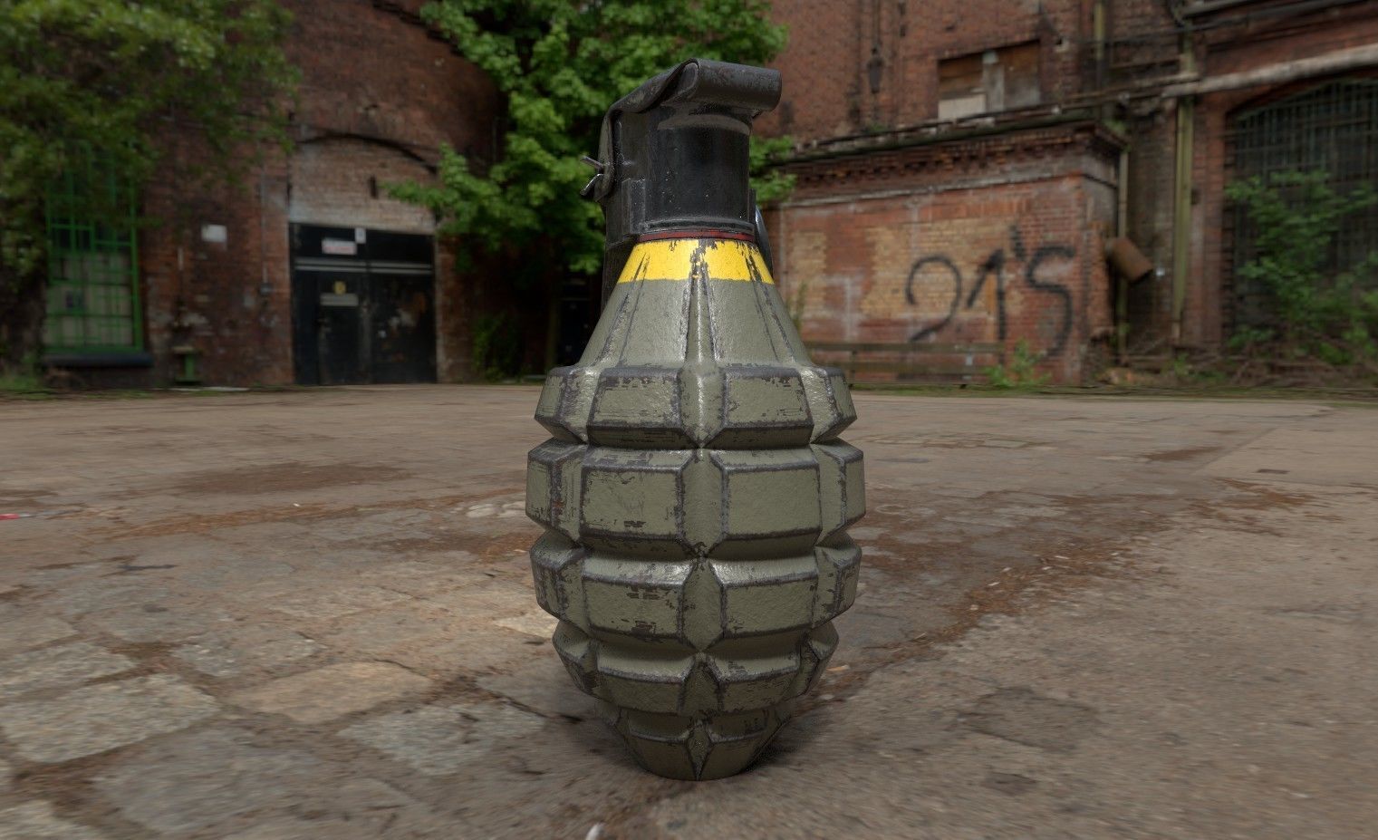 MK2 Grenade Low-poly 3D model_25