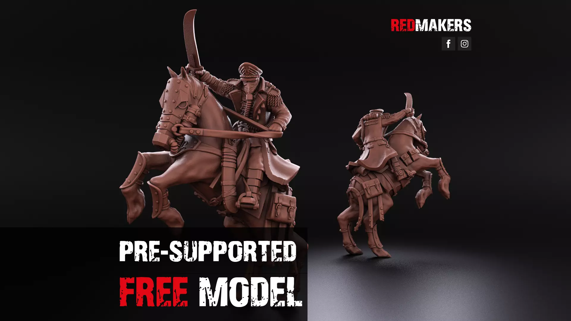 Death Squad - Mounted Commissar of the Imperial Force Free 3D print model