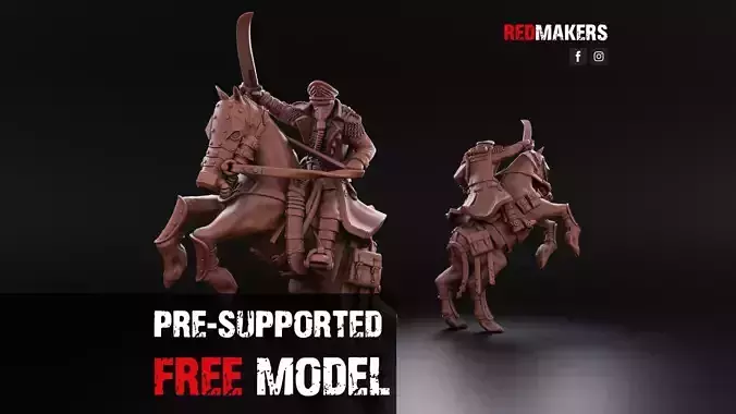 Death Squad - Mounted Commissar of the Imperial Force Free 3D print model