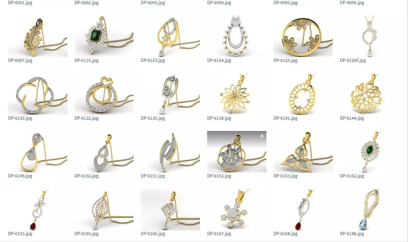 Diamond pendent 100 cad files  part 05 3D print model_0