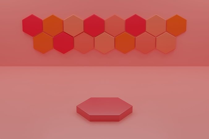 Hexagonal Product Podium  3D model Free 3D model