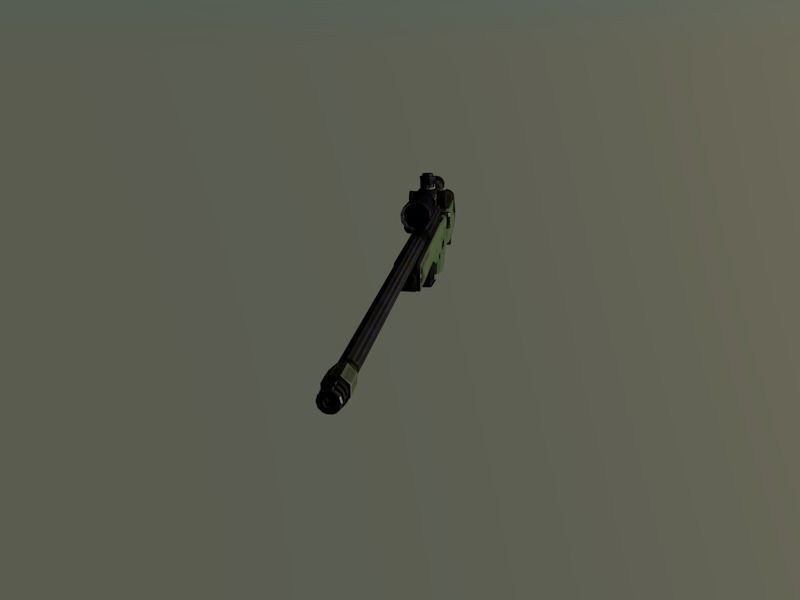 AWM Sniper Rifle Low-poly 3D model_4