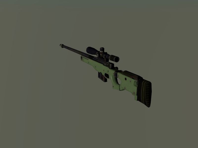 AWM Sniper Rifle Low-poly 3D model_2