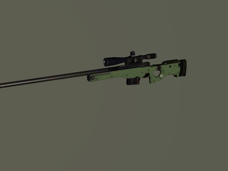 AWM Sniper Rifle Low-poly 3D model_1
