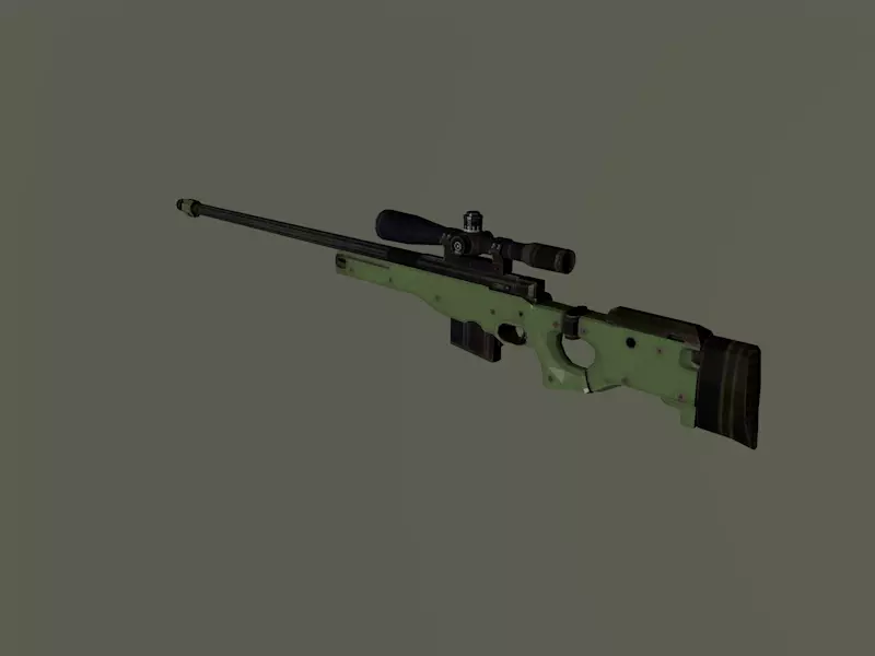 AWM Sniper Rifle Low-poly 3D model_0