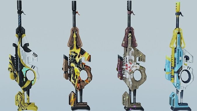 CG15 Rifle Game Weapon 4x 3D model
