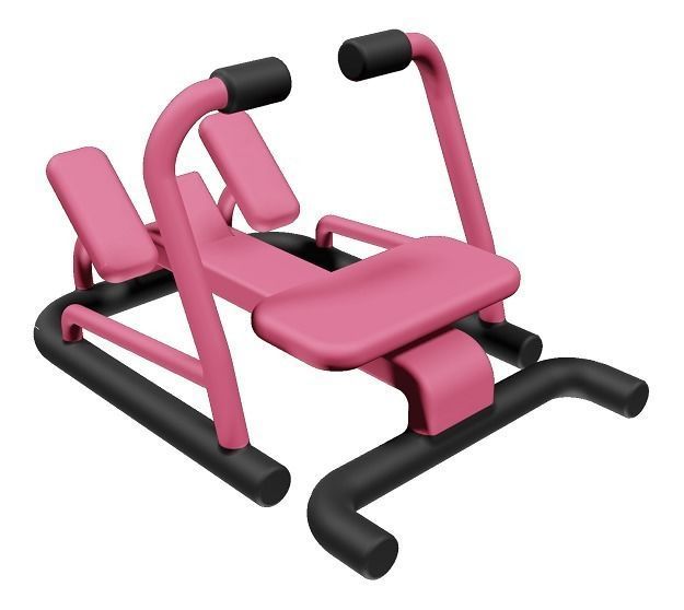 Elegant Gym Rowing Machine Low-poly 3D model_1