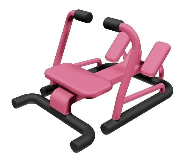 Elegant Gym Rowing Machine Low-poly 3D model_2