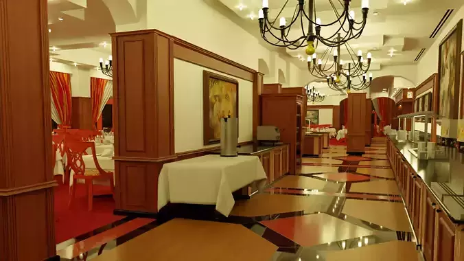Modular Buffet Restaurant in a Hotel Interior Exterior 