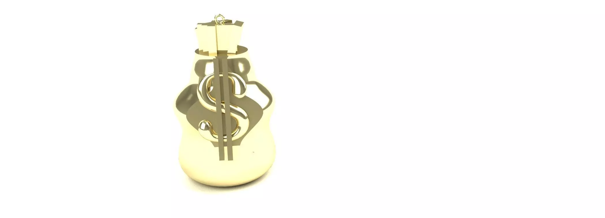 Cash Sack Moneybag Pendant Gold Silver Platinum Luxury Jewelry 3D print model