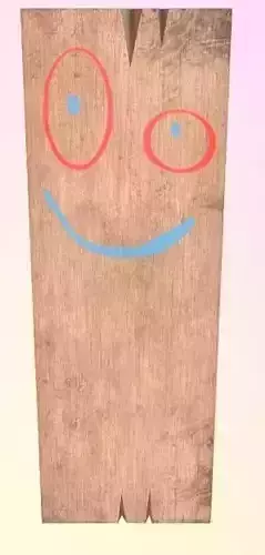 Tablon wooden block with smile