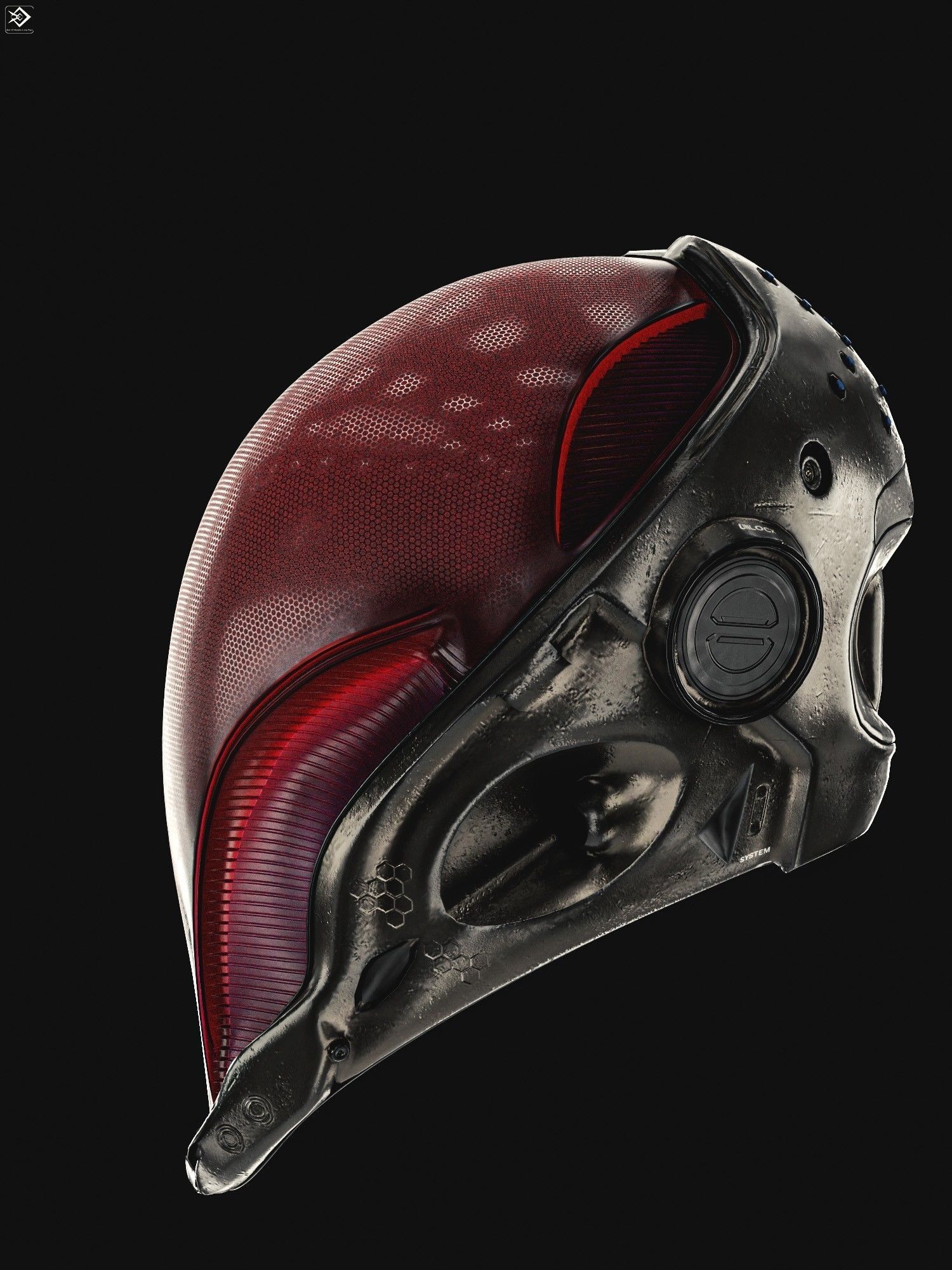 Sci-fi Helmet Low-poly 3D model_8