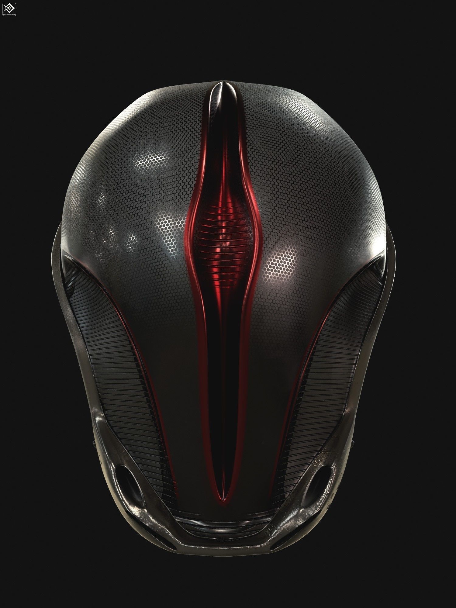 Sci-fi Helmet Low-poly 3D model_1