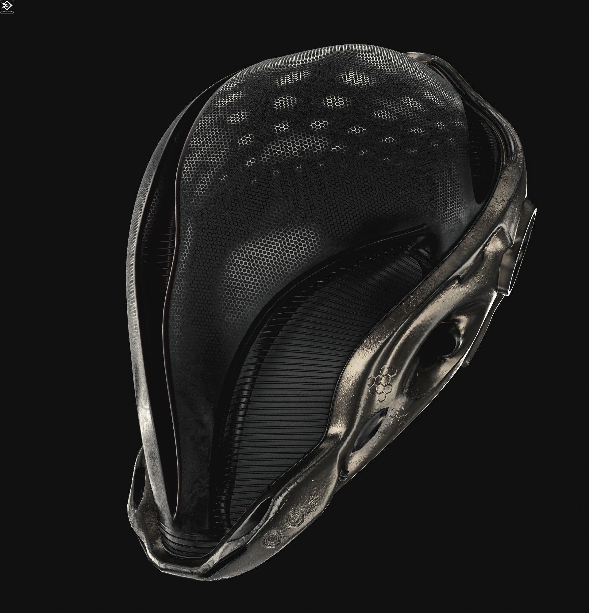 Sci-fi Helmet Low-poly 3D model_17